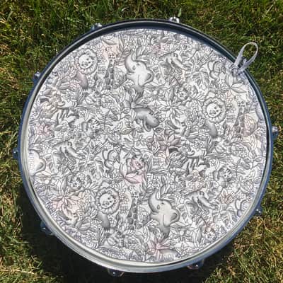 14" Drum Bunny reversible cloth drum cover - partial mute - dampener - compare to Drum Tortillas and Big Fat Snare image 4