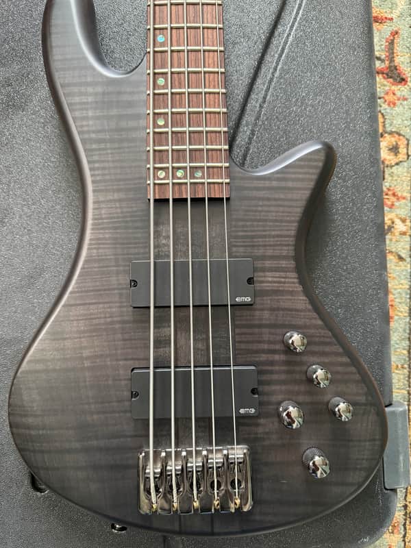 Schecter Stiletto Studio 5 2020s - See-Thru Black Satin image 1