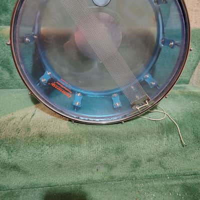 Ludwig 6.5x14" Vistalite Acrylic 10-Lug Snare Drum with P-85 Strainer 1970s - Blue image 10