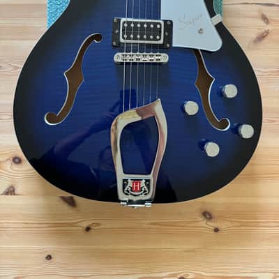 Hagstrom Super Viking – Semi Hollow, Dark Baltic Sea Blue – Excellent Condition image 2