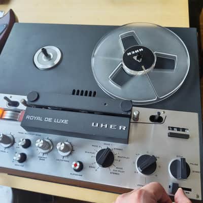UHER Royal de Luxe reel-to-reel tape recorder + dust cover & wooden case Made in West Germany image 10