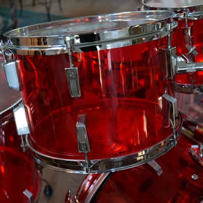 1979 Sonor Acryl Champion 6-Piece Drum Kit Red image 5