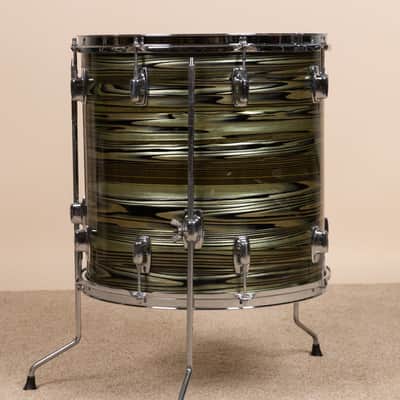 Vintage Ludwig 16x16 Avocado Strata Floor Tom image 7