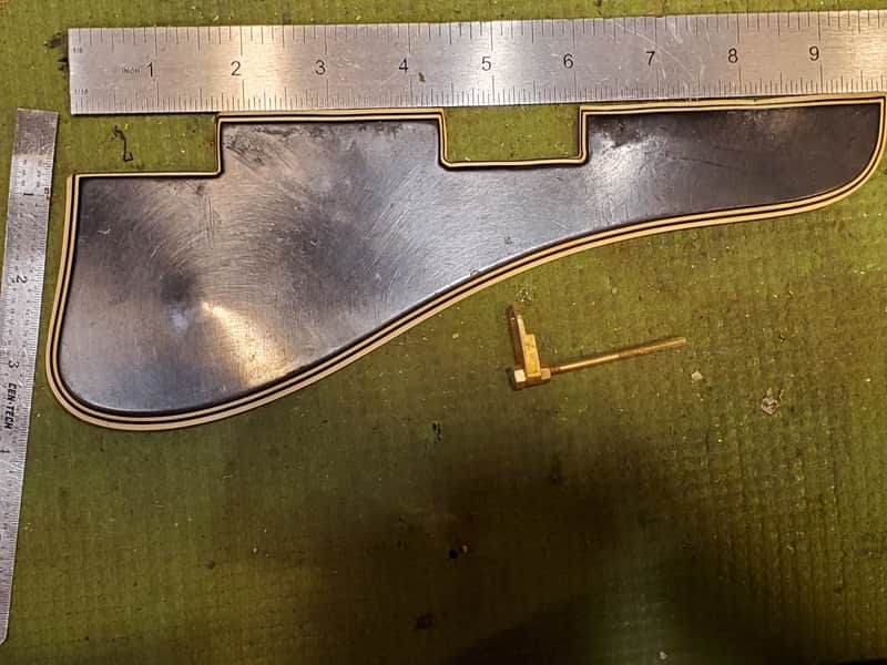 Vintage 50's Gibson ES-300 Hollow Body PICKGUARD w. Gold Bracket 2 P-90 Version image 1