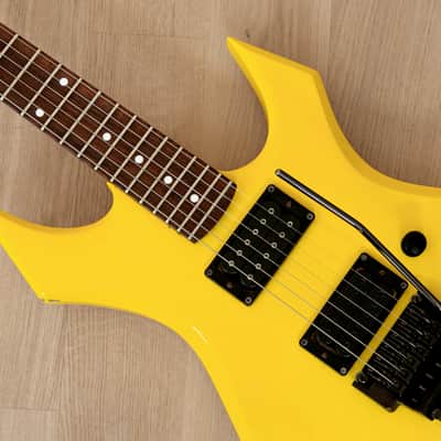 1980s BC Rich Warlock Vintage Electric Guitar Yellow, USA-Made w/ Dimarzio Super Distortions image 5