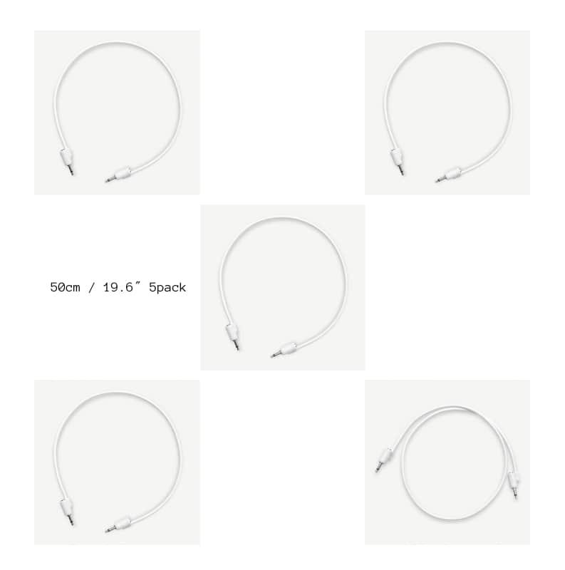 Tiptop Audio Stackcable 3.5mm WHITE 50cm / 19.6″ 5pack image 1