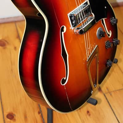 Wurlitzer 2 Pickup Jazz Guitar 1960'S Sunburst image 7