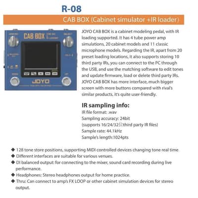 JOYO R-08 Cab Box Modelling and IR Cab Loader Guitar/ Bass Effects Pedal New image 10