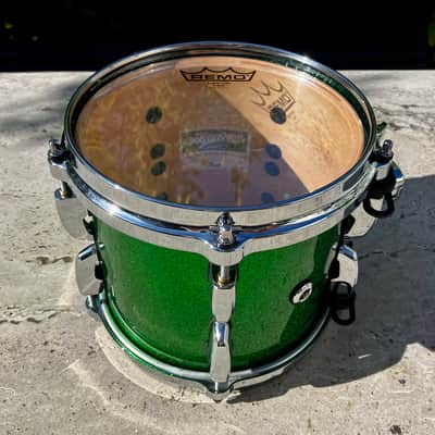 ✮ULTRA RARE✮ PEARL MASTERS MCX 100% Maple 8" X 7" Tom✮LACQUER EMERALD SPARKLE !✮ image 6