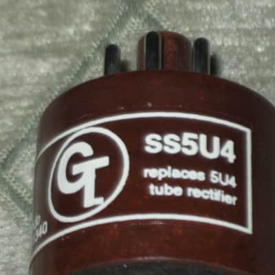 ONE (old stock) tube is in A+ shape Groove Tubes GT-SS5U4 Rectifier Tube (replaces 5UA tube rectifier) rectifier tube looks unused - but packaging has aging and imperfections image 17