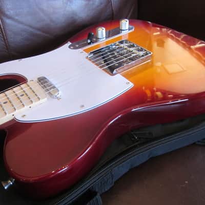 Amati Tele-Style Single Coil Electric Guitar Cherry Sunburst w/ Gig Bag 30TCHG image 1