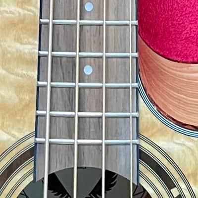 Dean EQABA-GN Exotica Quilt Ash Acoustic Bass with Aphex Electronics 2010s - Gloss Natural image 3