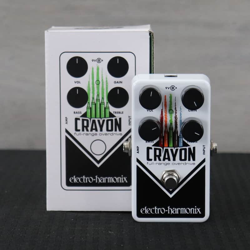 Electro-Harmonix Crayon 76 Full-Range Overdrive White with Diagonal Crayons image 1