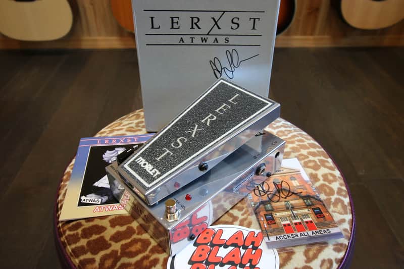 Morley Lerxst All the Worlds a Stage Wah Volume Pedal with Hand signed Massey Hall tour badge 2026 - Chrome image 1