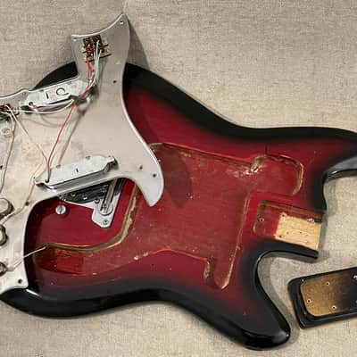 1960’s Unbranded Sekova Mentor 12 String Guitar Variant Redburst Hockey Stick Headstock Electric XII MIJ Japan Rare / VIDEO image 19