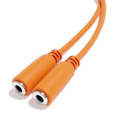 ExcelValley [Orange] 5-Pack - Mono Splitter Y Patch Cables - TS 3.5mm 1/8" Eurorack Synth Synthesizer image 5