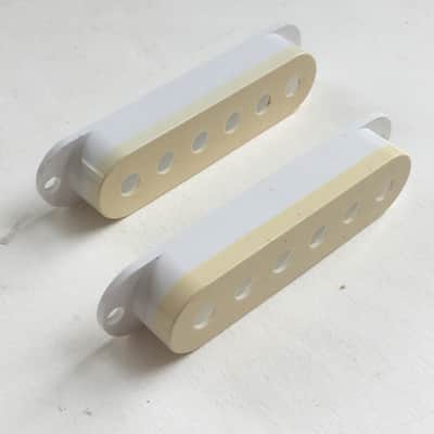 2 Vintage Fender USA Made Stratocaster Guitar Pickup Covers Natural Relic Strat image 2