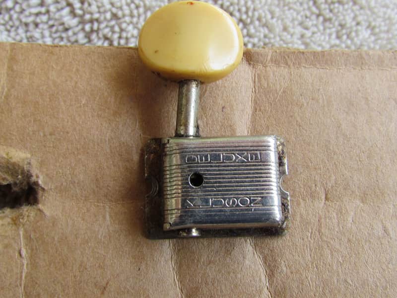 1964 Fender Mustang Tuning Machine Kluson Double Line Plastic Button Mustang Duo Sonic B-A Tuner image 1