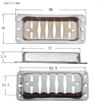 Argyle "Gold Foil" deArmond Airline Style Pickup Cover ,Black (2) image 2
