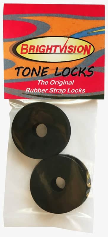 Four Gonzo XL Size BLACK Rubber Guitar Strap Locks - Classic Design & Great Reliability image 1