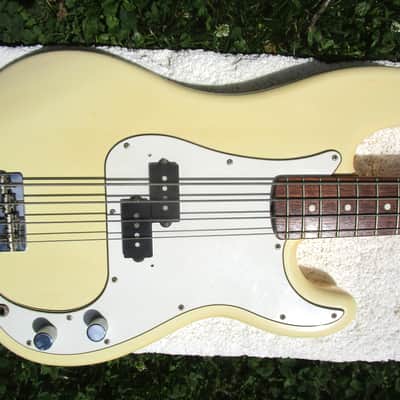 Fender Precision Bass Guitar, 1984-1987, Japan, White Finish, Case image 8