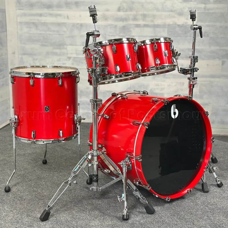 British Drum Company Enigma 4pc Drum Set 22/10/12/16 Satin Scarlet image 1