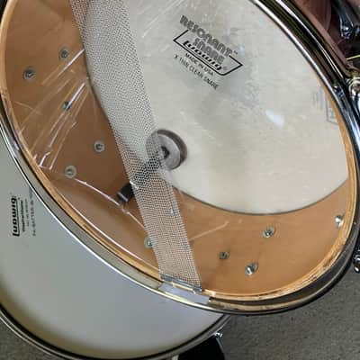 Ludwig L-600 S/L Series 5x14" 8-Lug Wood Snare Drum with Rounded Blue/Olive Badge 1984 - 1988 - Chrome image 3