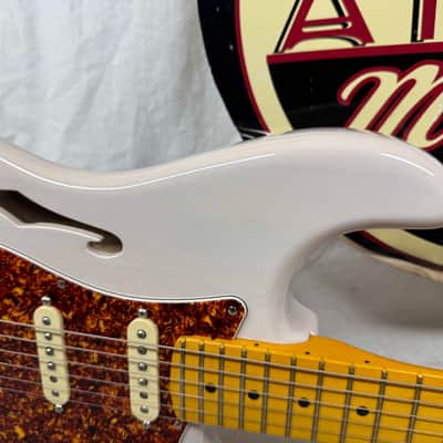 Fender USA Parts Stratocaster Guitar - Deep C shape American Professional II neck on American Professional Thinline Body - White Blonde / Fender neck image 2