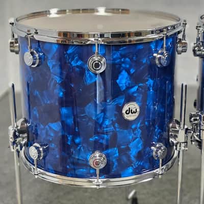 Used DW Collectors VLT 333 Maple 7pc Drum Set Blue Moonstone - Very Good image 8