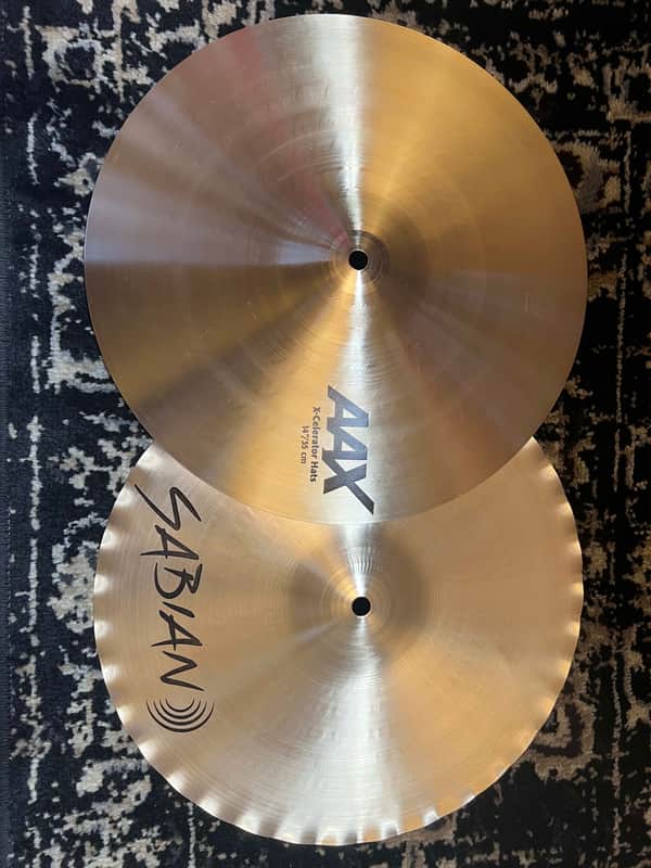 (MINT) Sabian 14" AAX X-Celerator Hi-Hat Cymbals (Pair) - Natural image 1