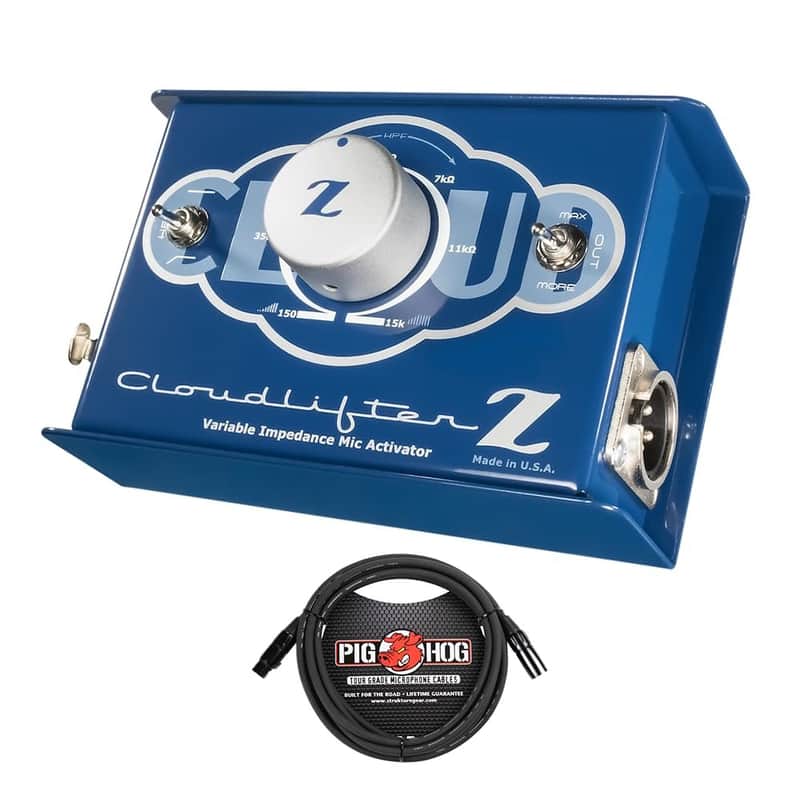 Cloud Microphones Cloudlifter CL-Z 1-Channel Microphone Activator Bundle with Pig Hog 15’ XLR Microphone Cable & Liquid Audio Instrument Polishing Cloth - Mic Activator Ultra-Clean Microphone Preamp image 1