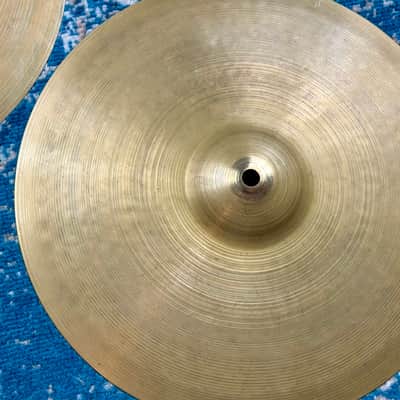 PAPER THIN 14” 1950s Small Stamp Zildjian A VINTAGE Hihats 688g 870g image 6