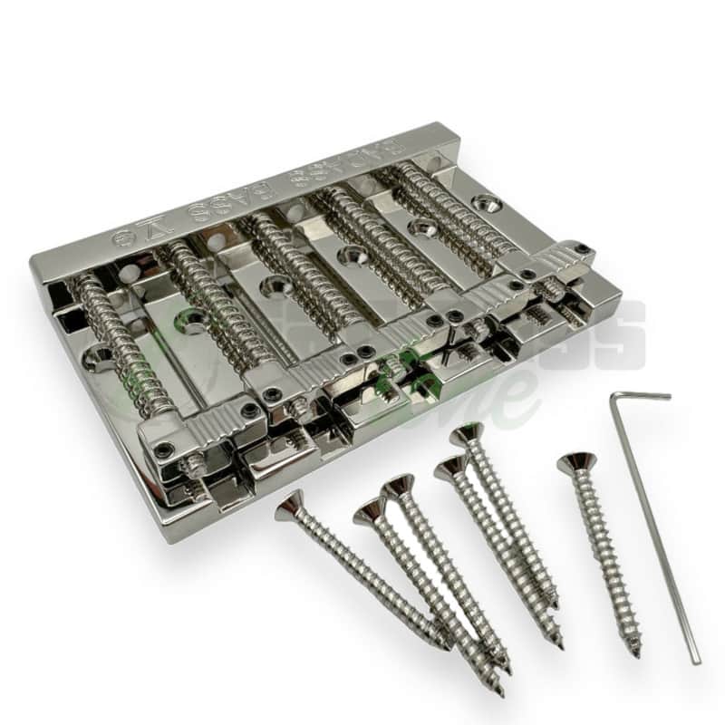 Badass Leo Quan Badass V 5-String Bass Bridge with Grooved Saddles - Nickel Finish - New