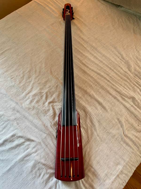 NS Design WAVc 5 String Full Size Electric Upright Bass 2025 - Transparent Red image 1