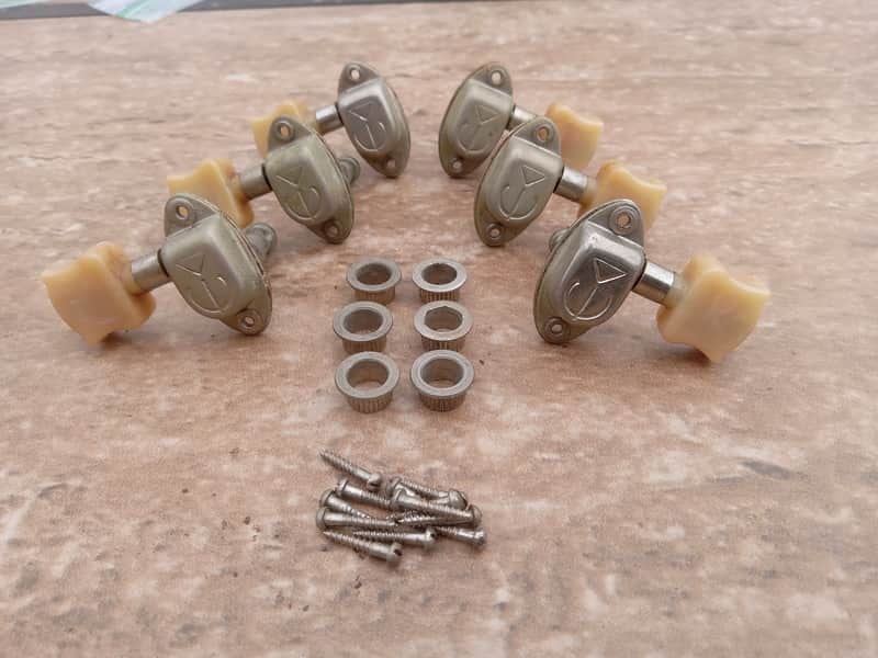 Set of Vintage 1940's Epiphone Kolb Guitar Tuners w/ Ferrules, Screws! image 1