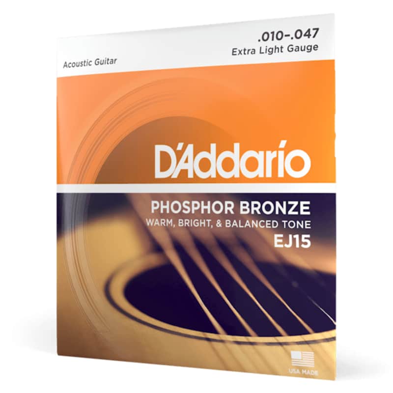 D'Addario EJ15 Phosphor Bronze Acoustic Guitar Strings - .010-.047 Extra Light image 1