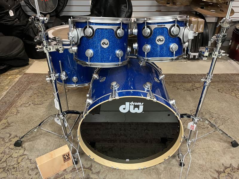 DW Collector's Series Blue Glass w/Satin Chrome Hardware Drum Set 22/10/12/16 image 1