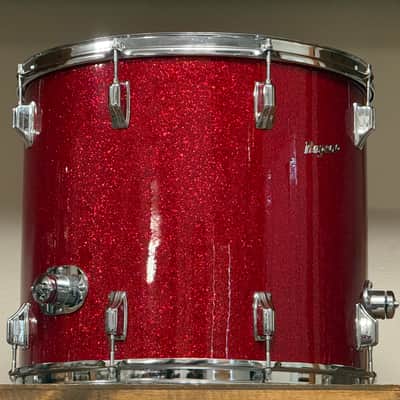 1970's Rogers 18" Red Sparkle 9/72 Floor Tom 16x18 Glass Glitter image 9