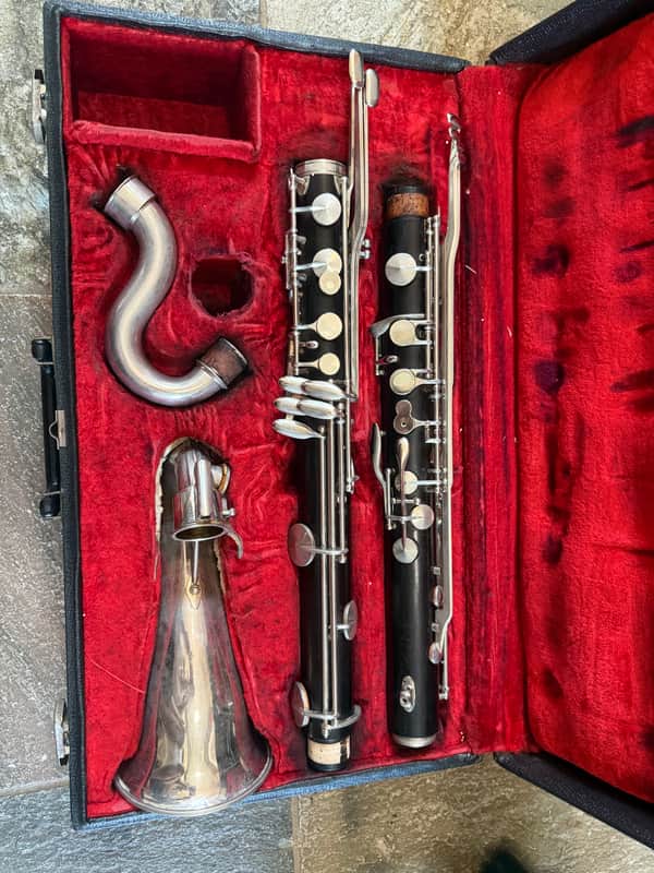 Noblet Paris wood Bass Clarinet with case. Made in France image 1