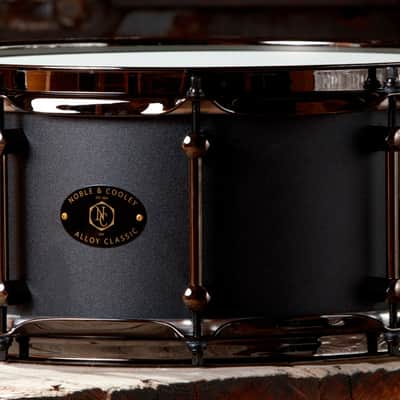 Noble & Cooley *Pre-Order* Alloy Classic 6x14" Cast Aluminum Snare Drum Black Powder Coat Black Nickel Hardware | Made in the USA | Special Order | Authorized Dealer image 1