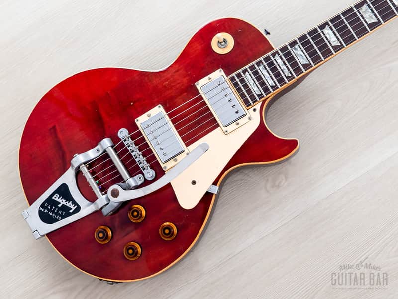 1975 Gibson Les Paul Deluxe Vintage Guitar Cherry, Humbucker Conversion w/ 57 Classic PAFs, Bigsby B7 & Case image 1