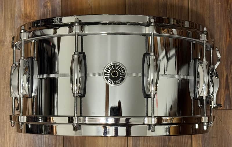 Gretsch Brooklyn 14x6.5 Chrome over Brass snare Drum with Die Cast Hoops - Polished Chrome over Brass image 1