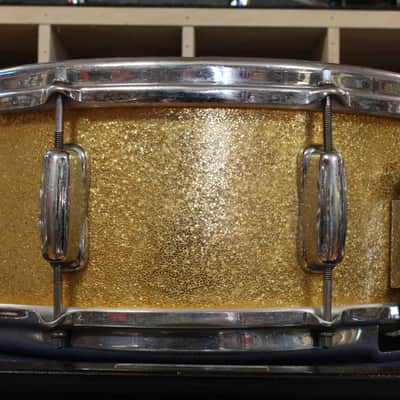 1960s Slingerland 5.5x14 Super Gene Krupa Snare Drum in Sparkling Gold Pearl image 3
