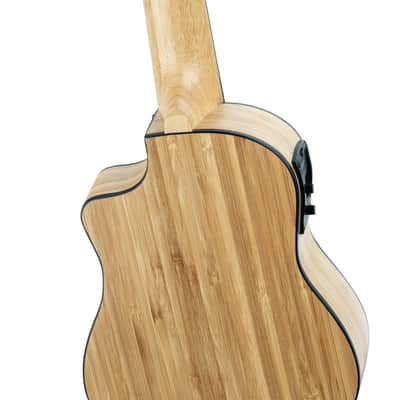 Ortega RUNAB-SO Bamboo Series Solid Bamboo Top & Neck 4-String Soprano Acoustic-Electric Ukulele w/Gig Bag image 9