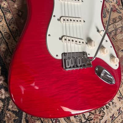 Fender American Deluxe Stratocaster 2000 - Transparent Red image 1