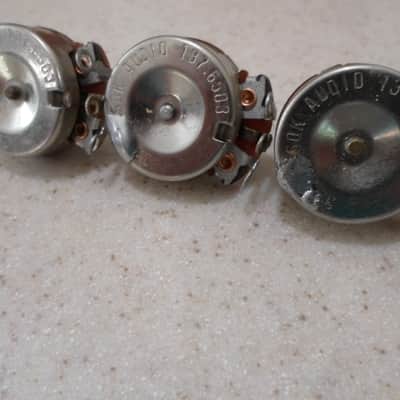 Vintage 1965 Fender Stratocaster Pots 250K Crater Bottom CTS Potentiometers image 2