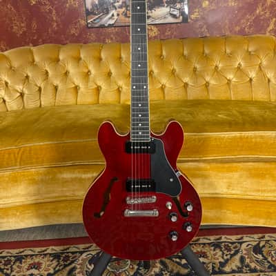 Epiphone ES-335 P90 Pro w/OHSC - Transparent Red image 1