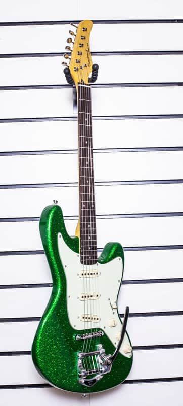 Electric Guitar Tanglewood Super Six Solid Body Green Bigsby Style Tremolo image 1