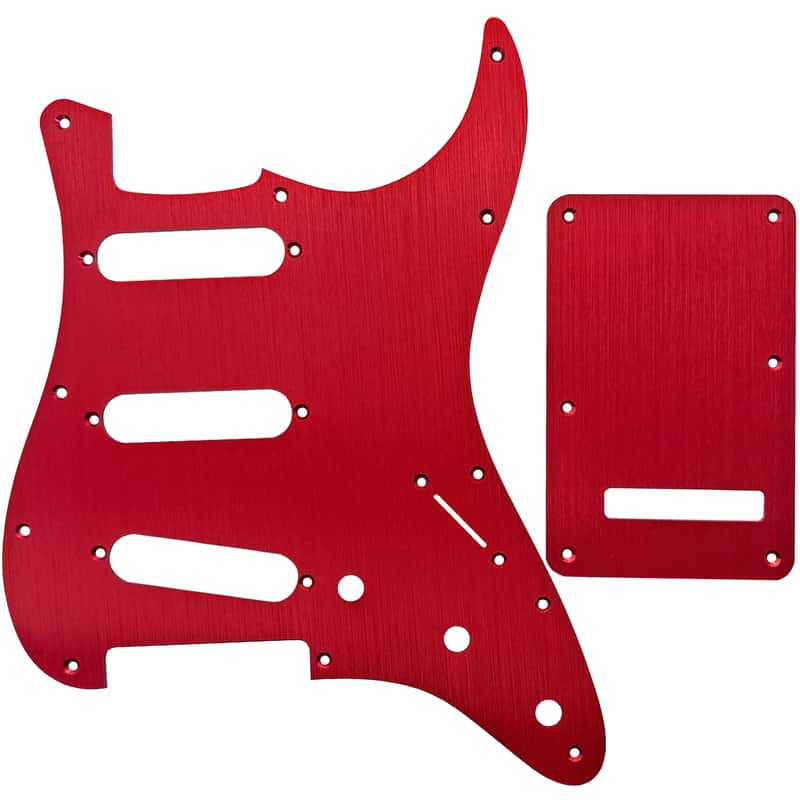AxLabs 11-Hole Strat Style Anodized Aluminum Pickguard & Back Plate - Red image 1