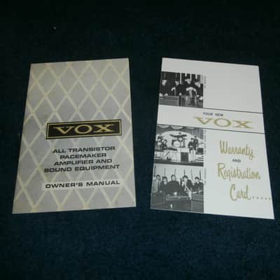 Vintage 1960's Vox Pacemaker Transistor Owner's Manual and Warranty Card! image 1